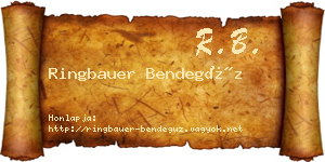 Ringbauer Bendegúz névjegykártya